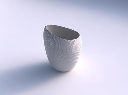 ciotola sferico reticolo contorto diagonale griglia rigonfiamenti Casa arredamento 3d print model - Mito3D