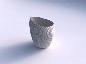 bowl spheric lattice twisted diagonal grid dents house decor 3d print model - Mito3D