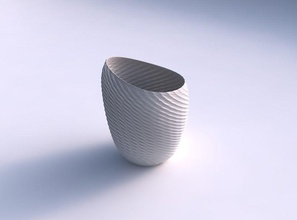 bowl spheric lattice twisted diagonal grid pattern house decor 3d print model - Mito3D