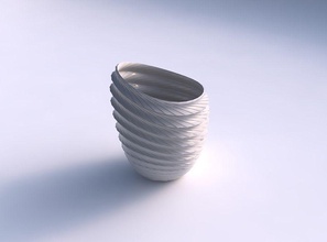 bowl spheric lattice twisted grid plates house decor 3d print model - Mito3D