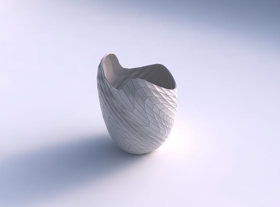 bowl spheric lattice wavy grid plates house decor 3D print model - Mito3D