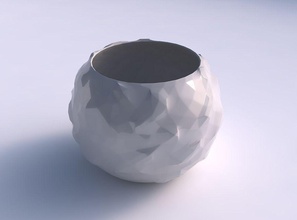 bowl spheric low-polygon bulges house low polygon dish decor architectural decoration 3d print model - Mito3D