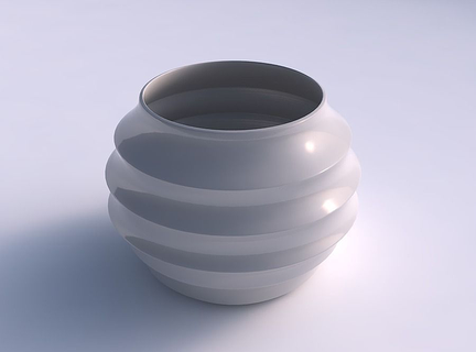 bowl spheric pronounced horizontal sections dish decor architectural decoration house 3d print model - Mito3D