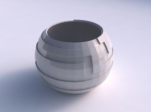 bowl spheric sharp ribbons house dish decor architectural decoration 3d print model - Mito3D