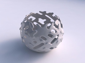 bowl spheric smooth cuts bulges house dish decor architectural decoration 3d print model - Mito3D