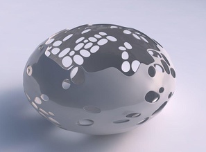 scodella sferica schiacciata ampia bolle di fori casa ciotola spremuto le i arredamento 3d print model - Mito3D