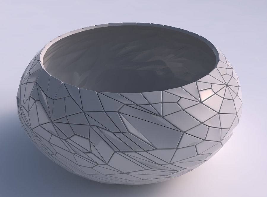 bowl spheric squeezed wide chaos plates house decor 3D print model - Mito3D