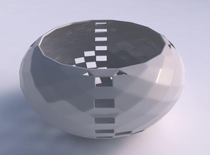 bowl spheric squeezed wide checker grid lattice 3 house decor 3d print model - Mito3D