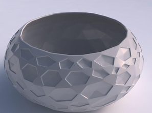 bowl spheric squeezed wide crystal dents dish decor architectural decoration house 3d print model - Mito3D