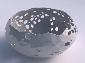 ciotola sferico spremuto largo cristallo pelle buchi casa arredamento 3d print model - Mito3D