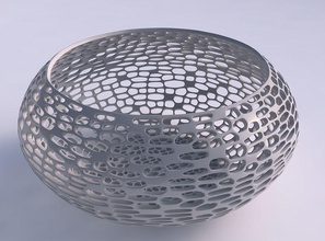 bowl spheric squeezed wide dense organic lattice 2 house decor 3d print model - Mito3D