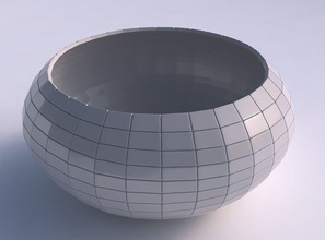 bowl spheric squeezed wide distorted grid plates house decor 3d print model - Mito3D