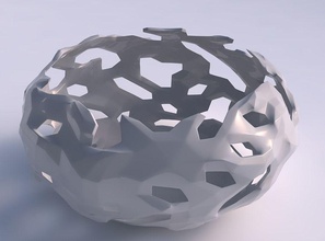 scodella sferica schiacciata ampia e sfaccettata tagli rigonfiamenti casa ciotola spremuto sfaccettato i piatto arredamento architettonici la decorazione 3d print model - Mito3D
