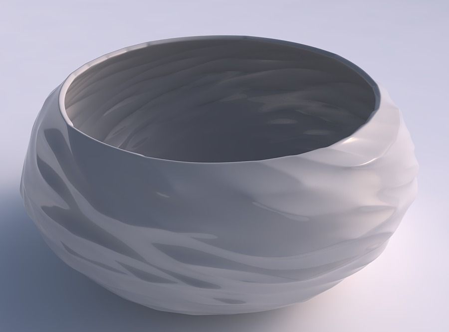 bowl spheric squeezed wide fibers house decor 3D print model - Mito3D