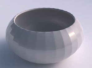 bowl spheric squeezed wide fine bands uniform vertical house decor 3d print model - Mito3D
