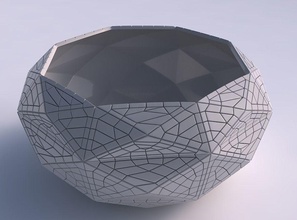 bowl spheric squeezed wide fine mosaic plates house decor 3d print model - Mito3D