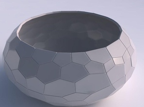 bowl spheric squeezed wide fine organic cells house dish decor architectural decoration 3d print model - Mito3D