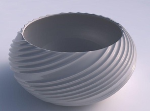 bowl spheric squeezed wide flowing extruded lines house decor 3d print model - Mito3D