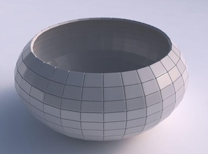 bowl spheric squeezed wide grid plates house decor 3d print model - Mito3D