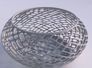 bowl spheric squeezed wide lattice tiles house dish decor architectural decoration 3d print model - Mito3D