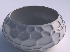 scodella sferica schiacciata ampia organico ammaccature casa ciotola spremuto piatto arredamento architettonici la decorazione 3d print model - Mito3D