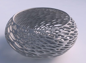 bowl spheric squeezed wide organic lattice twisted thickness 2 house decor 3d print model - Mito3D