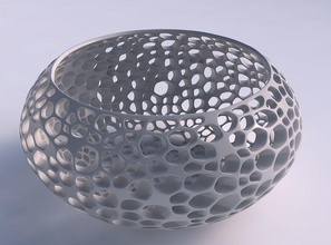 bowl spheric squeezed wide organic lattice twisted thickness house decor 3d print model - Mito3D