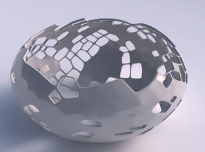 çanak küresel sıkılmış geniş organik cilt delikler ev dekor 3d print model - Mito3D
