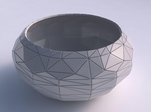 bowl spheric squeezed wide random triangle plates house decor 3d print model - Mito3D