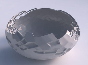 ciotola sferico spremuto largo rettile pelle ammaccature buchi casa arredamento 3d print model - Mito3D