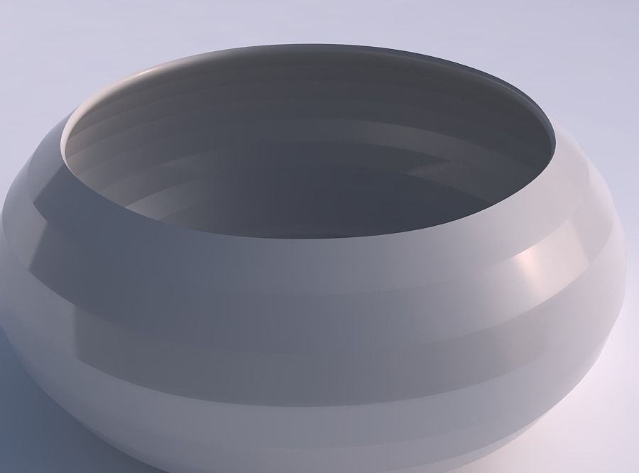 recipiente esférico exprimido amplia pequeñas secciones horizontales casa bol de ancho pequeño horizontal las el plato decoración en la arquitectura 3D print model - Mito3D