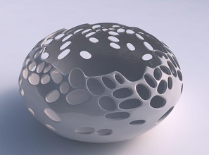 cuenco esférico exprimido amplio suave burbuja agujeros casa decoración 3d print model - Mito3D