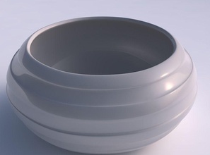 ciotola sferico spremuto largo liscio orizzontale nastri piatto arredamento architettonico decorazione casa 3d print model - Mito3D