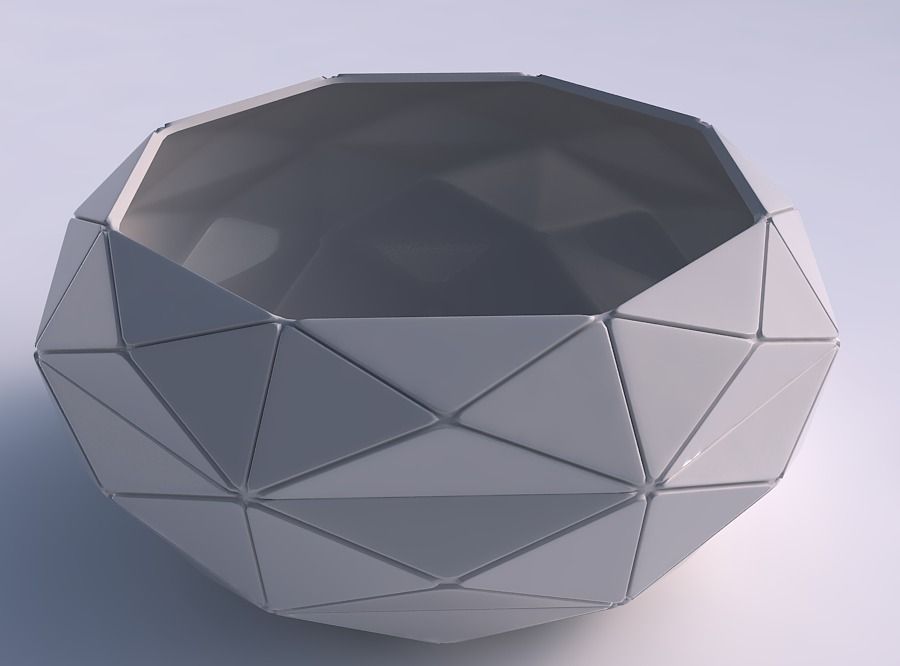 recipiente esférico exprimido de la gran triángulo las placas casa bol ancho los platos decoración 3D print model - Mito3D