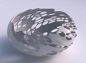 bol sphérique pressé à l'échelle torsadée bulles trous maison de large tordu des les décor 3d print model - Mito3D