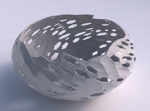 scodella sferica schiacciata ampia intrecciati pelle di cristallo fori casa ciotola spremuto twisted i arredamento 3d print model - Mito3D