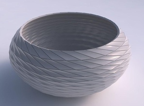 scodella sferica schiacciata ampia twisted piastre a griglia casa ciotola spremuto arredamento 3d print model - Mito3D