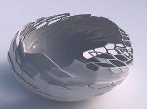 scodella sferica schiacciata ampia intrecciati pelle di rettile fori casa ciotola spremuto twisted i arredamento 3d print model - Mito3D