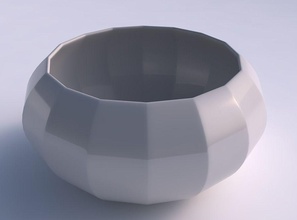 scodella sferica schiacciata widewith bande verticale uniforme casa ciotola spremuto arredamento 3d print model - Mito3D