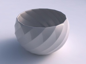 bowl spheric twisted bands uniform vertical house decor 3d print model - Mito3D
