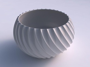 bowl spheric twisted bent extruded lines house dish decor architectural decoration 3d print model - Mito3D