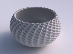 bowl spheric twisted bent extruded pattern house decor 3d print model - Mito3D