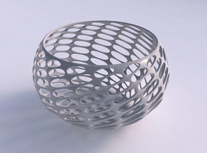 scodella sferica twisted bolla griglia a reticolo casa ciotola bubble arredamento 3d print model - Mito3D
