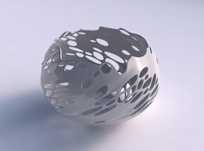 bol sphérique tordu bulles trous maison des les décor 3d print model - Mito3D