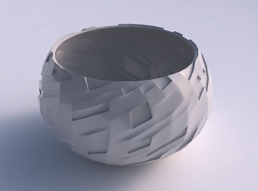 bowl spheric twisted cavities house decor 3D print model - Mito3D