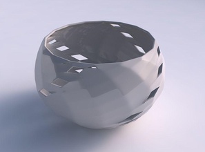 bowl spheric twisted checker grid lattice 3 house decor 3d print model - Mito3D