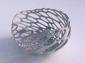 scodella sferica twisted rotto biologica del reticolo casa ciotola di cracking organico arredamento 3d print model - Mito3D