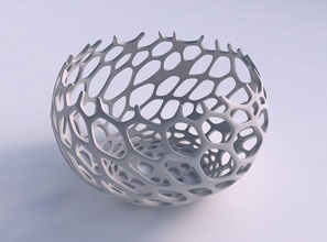 recipiente esférico trenzado agrietado orgánica de celosía 2 casa bol decoración 3d print model - Mito3D