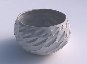 scodella sferica twisted cristallo ammaccature casa ciotola di piatto arredamento architettonici la decorazione 3d print model - Mito3D