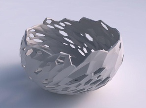 Schale sphärisch verdrehten Kristall Haut Löcher Haus Schüssel twisted crystal Dekor 3d print model - Mito3D